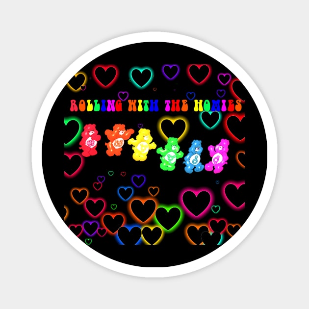 Rolling with the homies LGBTQ symbols Magnet by Lewd Crude Never Rude